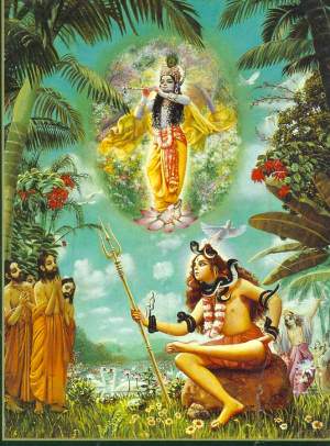 Господь Шива, величайши преданный, сосредоточен на Душе всех Душ, Шри Кришне
